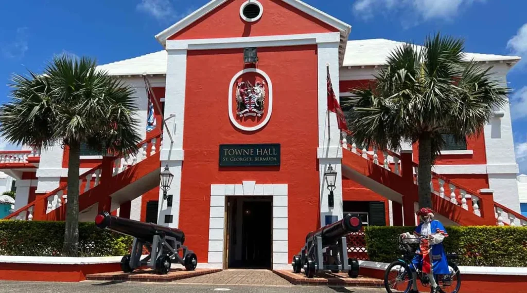 The Town Hall in King's Square in The Town of St. George's